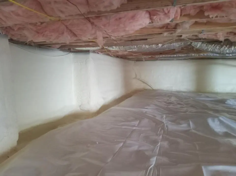 Crawl space encapsulation with closed-cell spray foam for Flat Roof Repair in Chesapeake Ranch Estates